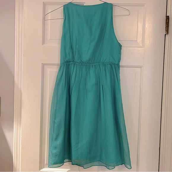 Milly Teal Blue Green Sleeveless Bow Keyhole Mini Cocktail Dress Women’s Size 4 - Picture 3 of 12
